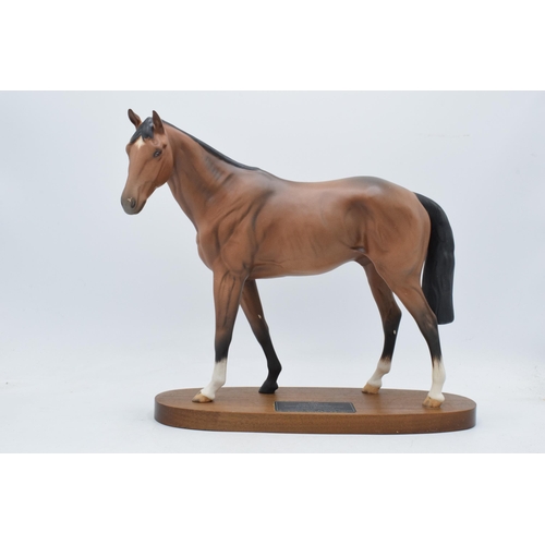 55B - Beswick Connoisseur model of Troy Racehorse of the Year 1979 on wooden base.