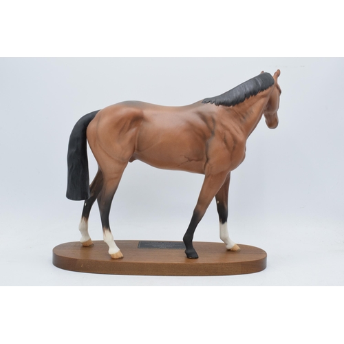 55B - Beswick Connoisseur model of Troy Racehorse of the Year 1979 on wooden base.