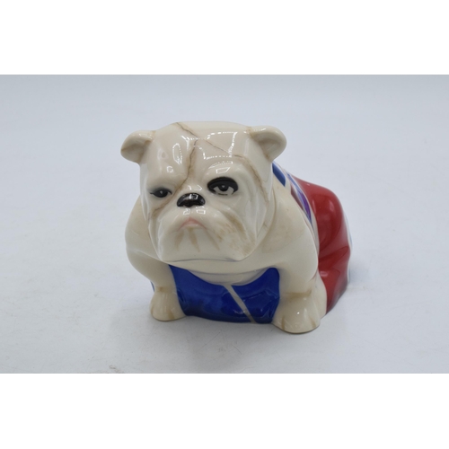 130 - Boxed Royal Doulton James Bond Union Jack bulldog No Time To Die DD007B.