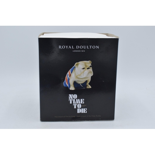 130 - Boxed Royal Doulton James Bond Union Jack bulldog No Time To Die DD007B.