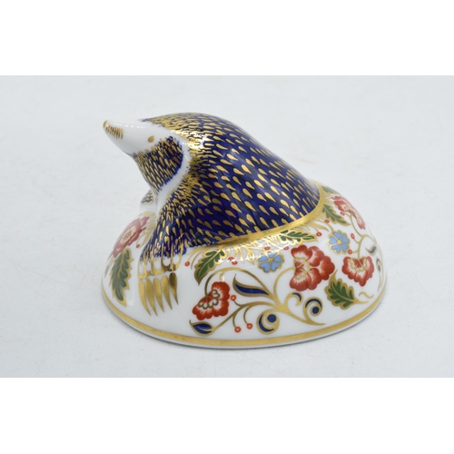 1 - Royal Crown Derby paperweight Mole, first quality with gold stopper.