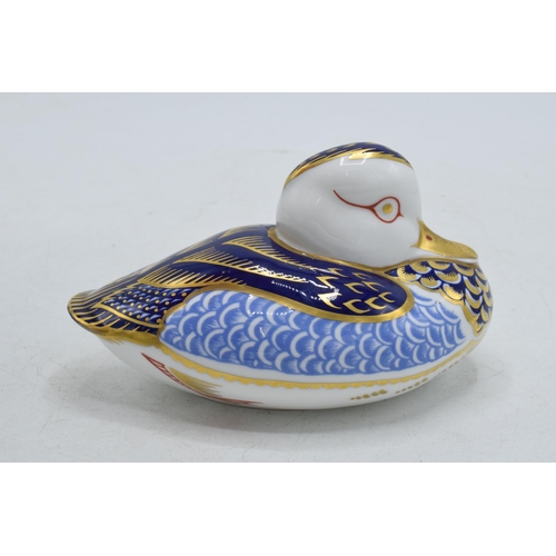 10 - Royal Crown Derby paperweight Duck, first quality with stopper.