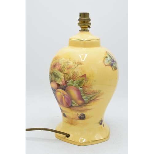 100B - Large Aynsley Orchard Gold lamp base, 26cm tall exc. fittings.