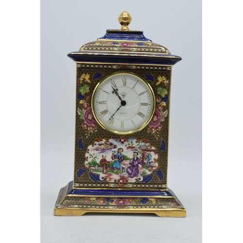 107 - Masons ironstone Imperial Mandarin clock for Compton and Woodhouse, 24cm high.