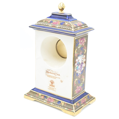 107 - Masons ironstone Imperial Mandarin clock for Compton and Woodhouse, 24cm high.