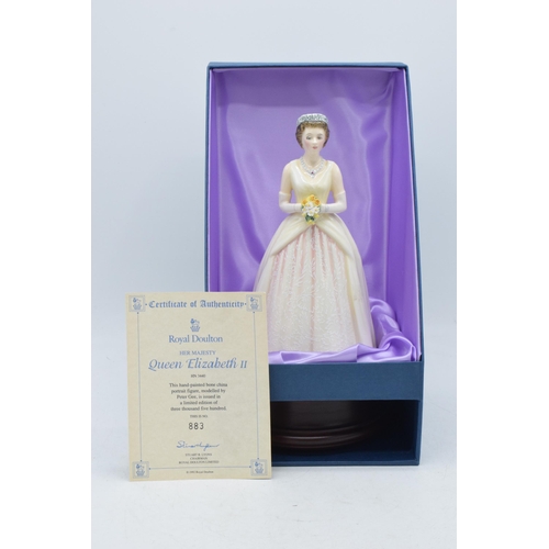 110 - Boxed Royal Doulton figure Queen Elizabeth II HN3440, limited edition in box with certificate and wo... 