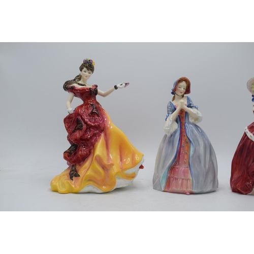 112 - A trio of Royal Doulton lady figures to include Belle HN3703, Deirdre HN2020 and Christmas Morn HN19... 