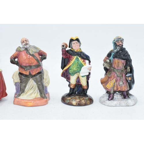 116 - Small Royal Doulton figures to include Good King Wenceslas HN3262, Falstaff, Town Crier and Autumn B... 