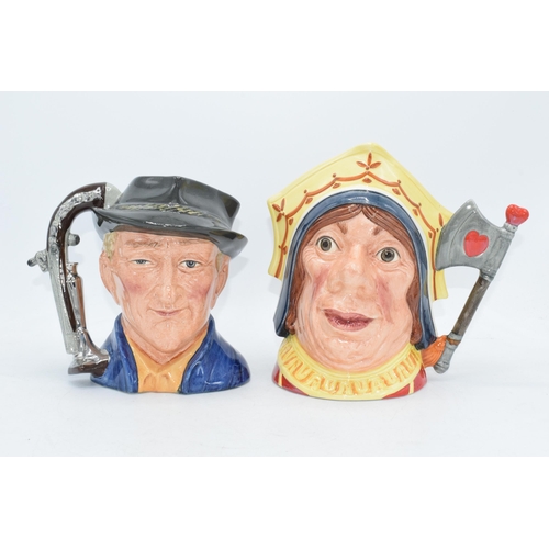 120J - Large Royal Doulton character jugs to include The Antique Dealer D6807 and The Red Queen D6777 (2).