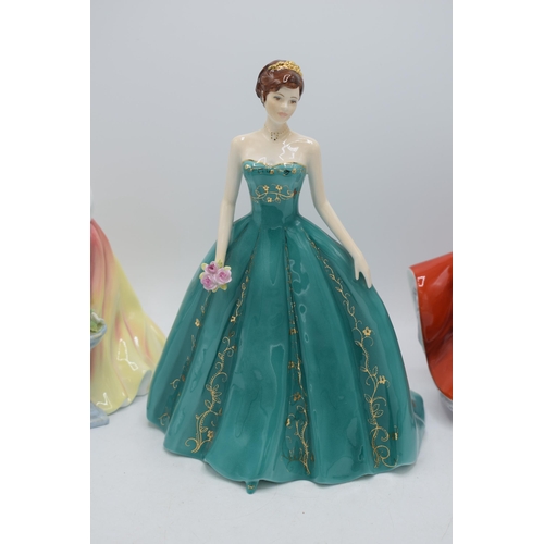 125 - Royal Worcester figure Forever CW823 together with Royal Doulton seconds figures Alexandra and Karen... 