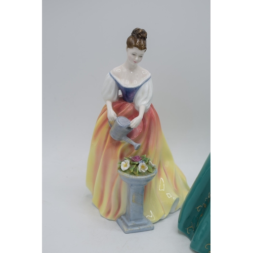 125 - Royal Worcester figure Forever CW823 together with Royal Doulton seconds figures Alexandra and Karen... 