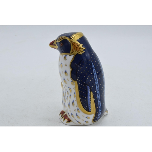 13 - Royal Crown Derby paperweight Rockhopper Penguin, second quality with stopper.