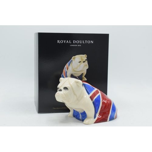 130 - Boxed Royal Doulton James Bond Union Jack bulldog No Time To Die DD007B.