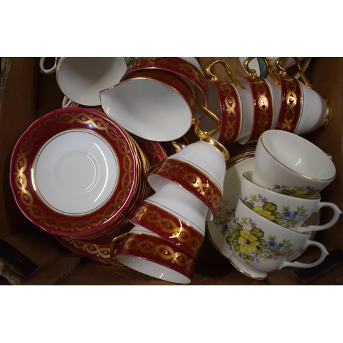 146 - A collection of tea ware to include Gladstone Pottery, Royal Adderley and others in various designs ... 