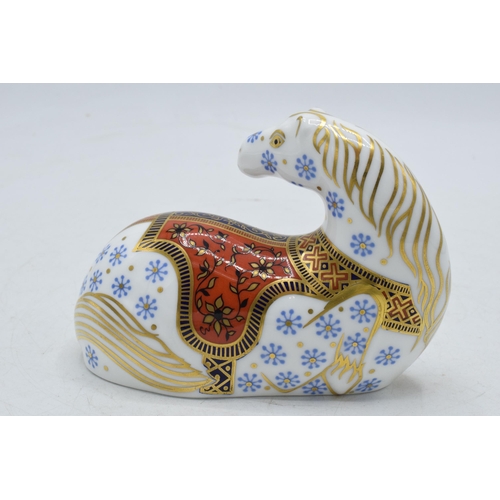 17 - Royal Crown Derby paperweight Horse, second quality with stopper.