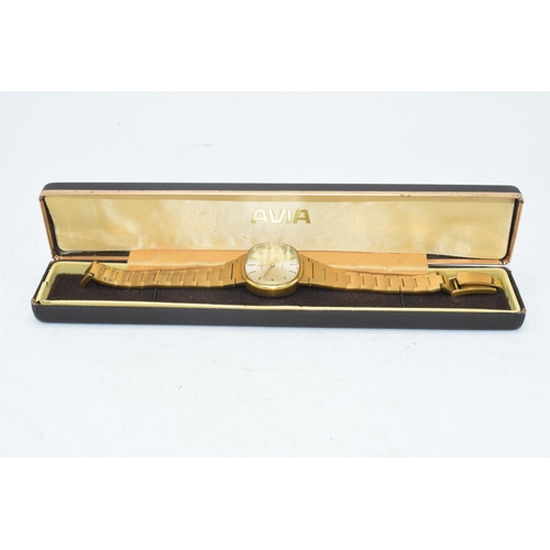 170 - Boxed Avia ladies gilt metal wristwatch.