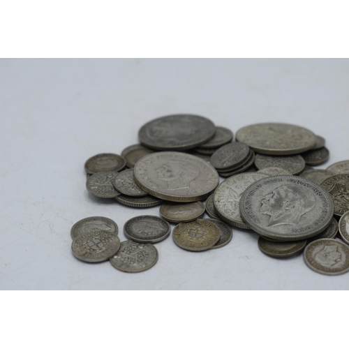 186 - A collection of 1920-1946 silver coinage, approx. 160 grams, to include various denominations.