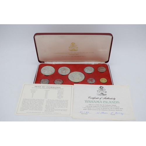 187 - 1973 Coins of the Commonwealth of the Bahama Islands Proof Set, 9 coins, to include silver and coppe... 