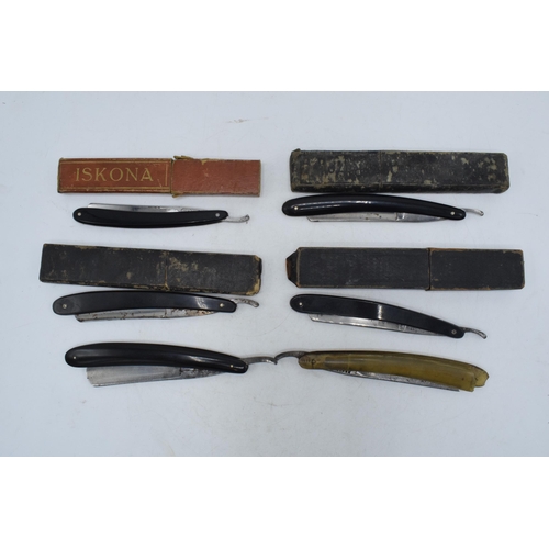 326 - A collection of vintage cut throat razors, some with boxes, to include Solingen, Crown & Sword, Isko... 