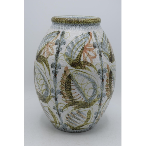 36 - Large Denby Stoneware bulbous vase, 30cm tall.