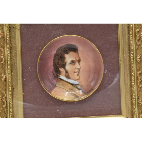 48 - Peter Smith hand painted portrait of Sir Henry Doulton in gilt-style frame, signed to the rear.