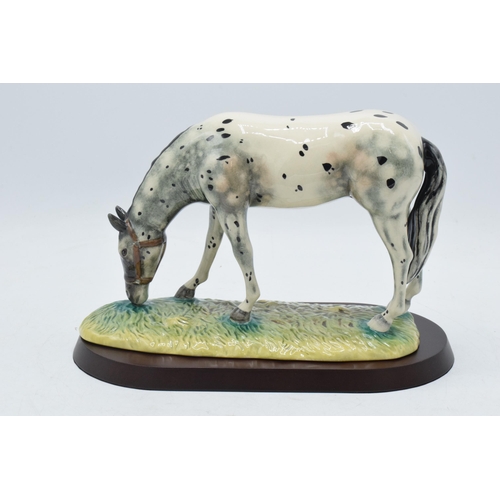 55 - Boxed Royal Doulton Appaloosa RDA32 on wooden plinth.