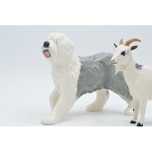 57 - Royal Doulton Nigerian Pot-Bellied Pygmy Goat DA223 together with Old English Sheepdog (2).