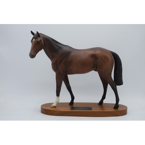 61 - Beswick Connoisseur model of Troy Racehorse of the Year 1979 on wooden base.