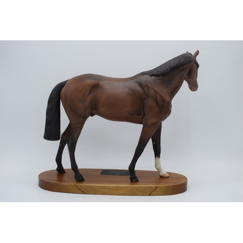 61 - Beswick Connoisseur model of Troy Racehorse of the Year 1979 on wooden base.