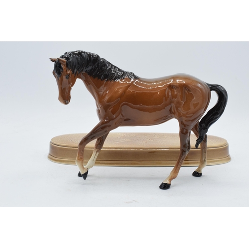 66 - Beswick Spirit of Youth in gloss brown on ceramic base (detached).