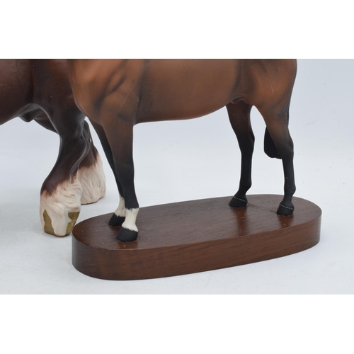 67 - Beswick brown matte shire A2578 together with matte brown Thoroughbred on base H1772 (2).