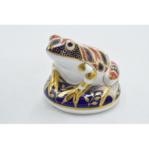 7 - Royal Crown Derby paperweight Frog, first quality without stopper.