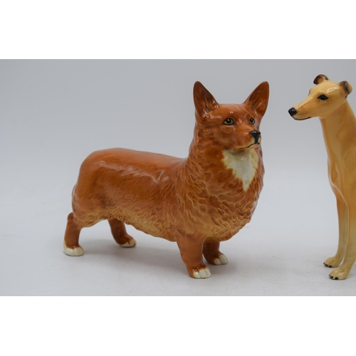 81 - Beswick large corgi and large greyhound CH. Jovial Roger (2).