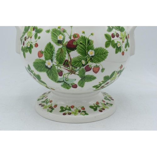 157 - Large Portmeirion 'Summer Strawberries' soup tureen and ladle, 31cm tall.