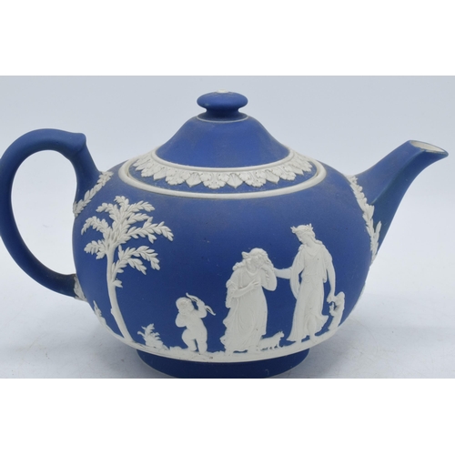 87A - Wedgwood dark blue teapot.