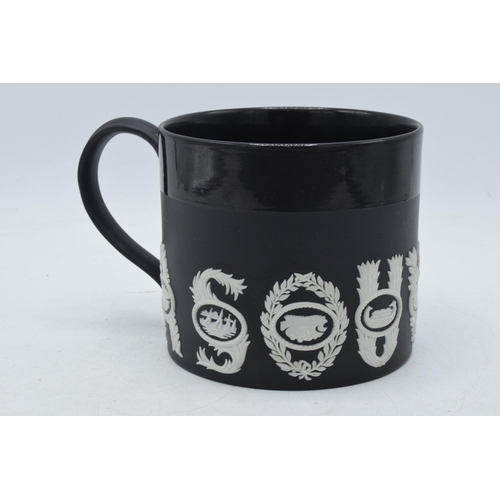 87D - Wedgwood Black Jasperware tankard, 'The Wedgwood Sporting Mug' designed by Richard Guyatt.