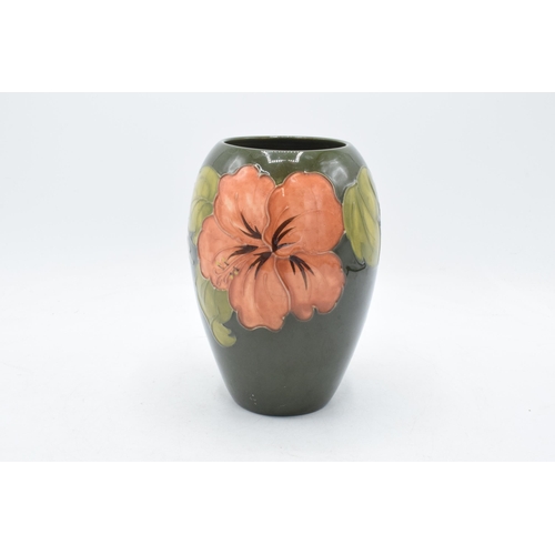 102N - Moorcroft Hibiscus vase, 17cm tall.