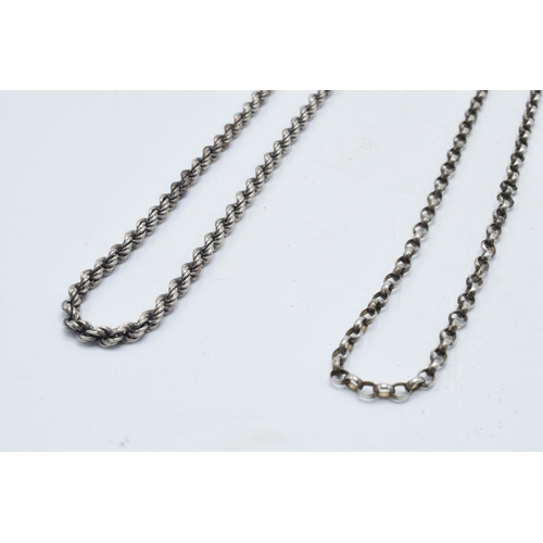 180P - A trio of silver belcher chains, 43.2 grams (3).