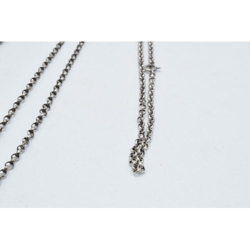 180P - A trio of silver belcher chains, 43.2 grams (3).