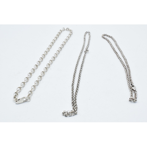 180Q - A trio of silver belcher chains, 40.0 grams (3).