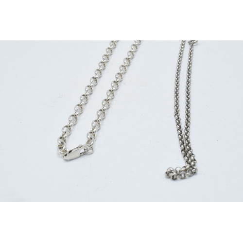 180Q - A trio of silver belcher chains, 40.0 grams (3).