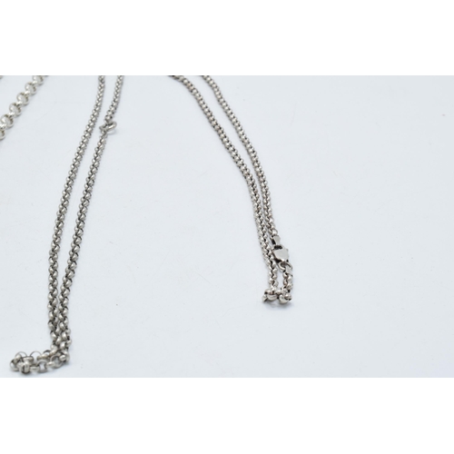 180Q - A trio of silver belcher chains, 40.0 grams (3).