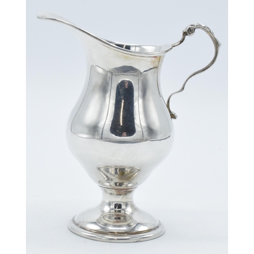 180S - Silver pedestal jug, Birmingham 1972, 107.7 grams, 13cm tall.