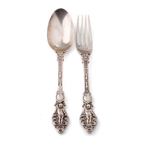 137 - Victorian silver child's fork and spoon, 84.0 grams, London 1867 and similar (2).