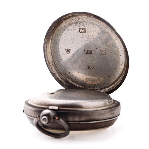 245 - Silver pocket watch, Chester 1904, H Samuel Manchester, 'The Climax Trip Action Patent', with key.