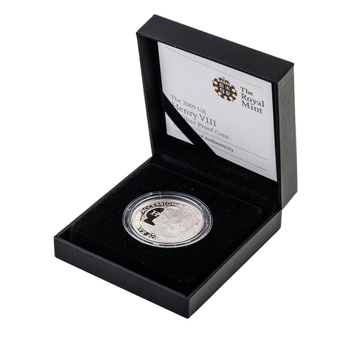 4 - Boxed The Royal Mint Jersey 2009 Henry VIII silver proof Piedfort £5 coin and a William & Catherine ... 
