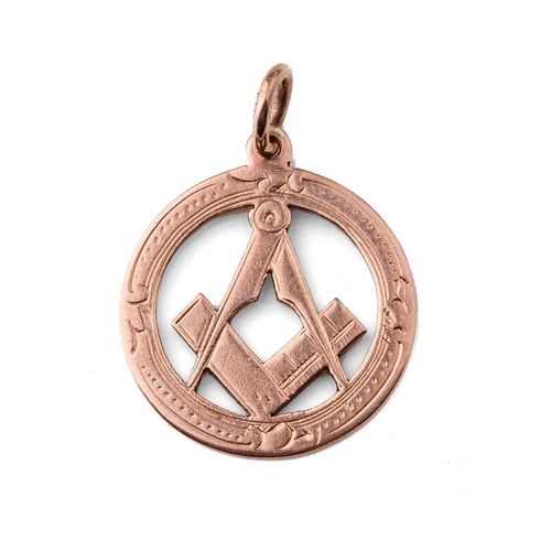 451 - 9ct rose gold Masonic fob, Birmingham 1918, 3.9 grams, 3cm tall.