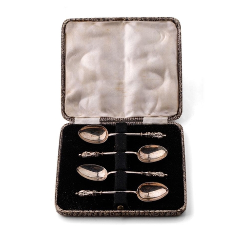 89 - A set of 4 hallmarked silver Apostle spoons, 34.4 grams, Birmingham 1895.