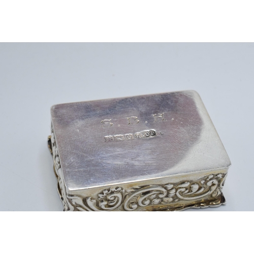 108 - A pair of silver trinket boxes, both with embossed decoration, the larger being Birmingham 1900, the... 