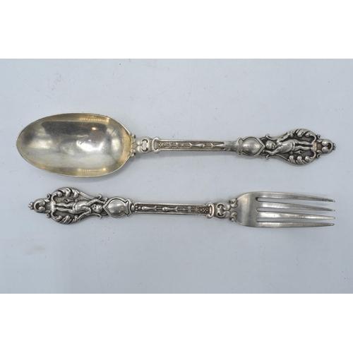 137 - Victorian silver child's fork and spoon, 84.0 grams, London 1867 and similar (2).